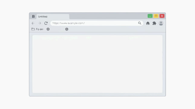 Web browser interface: A minimalistic depiction of a web browser interface, perfect for illustrating the essence of internet browsing and user interface design.