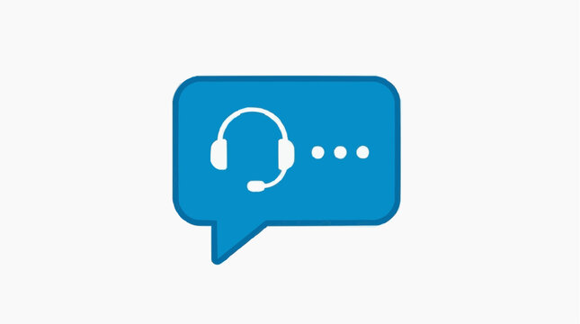 Customer Service Dialogue: A concise symbol of communication and assistance, this image features a speech bubble housing a headset, representing a point of contact for customer service. 