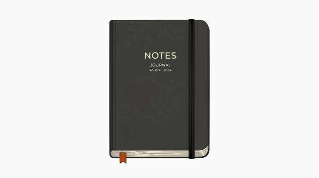 The Journal of Ideas: An elegant journal awaits, its dark cover promising pages filled with creative thoughts, lists, and reflections. It's a space for dreams, aspirations.