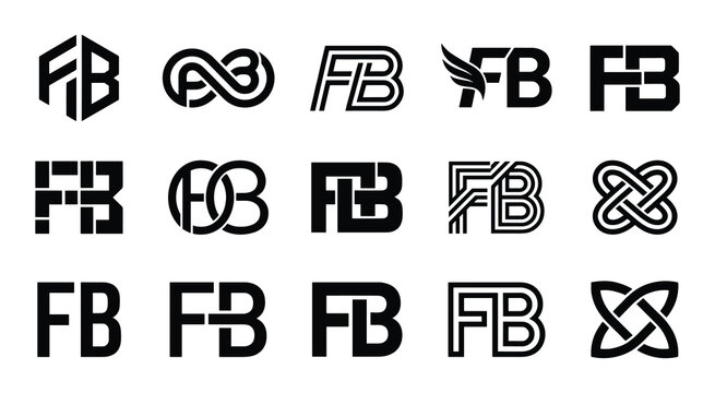Fb monogram logo collection: versatile lettermark designs with monogram lettermark alphabet initials identity typography creative abstract collection variation stylized business branding
