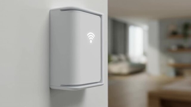 WiFi Extender or Repeater on Wall in Modern Home