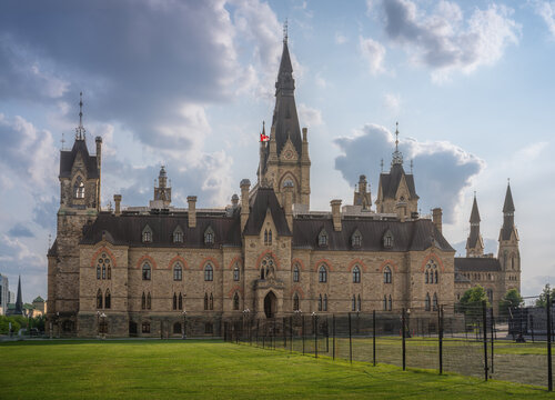 West Block of the Canadian Parliament on Parliament Hill - Ottawa, Ontario, Canada