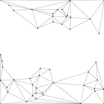 Symmetric network composition with two separate clusters of dots and connecting lines.