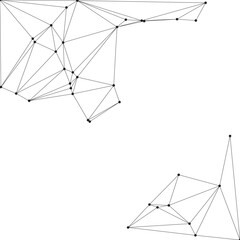 Professional polygonal mesh vector illustration with asymmetric connected nodes for creative website background and technology branding. © T25T
