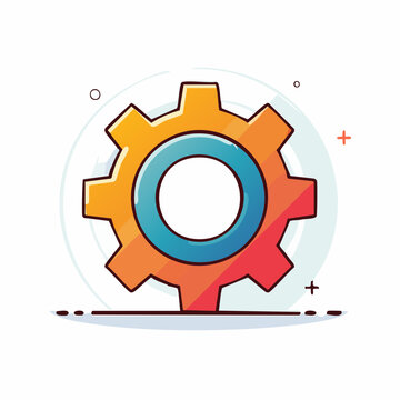 Stylized Gear Icon with Gradient Colors