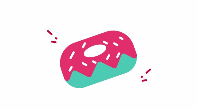 Simple pink and teal donut graphic ideal for social media, food blogs, bakery menus, and dessertrelated designs for a vibrant touch.