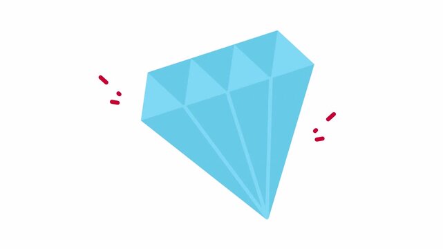 Digital illustration of a sparkling blue diamond icon symbol perfect for luxury brands, jewelry websites, and beauty products promotions.