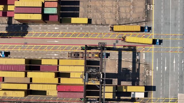 Global supply chain challenges observed at a busy port with container operations and cargo delivery delays