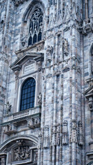Obraz premium Majestic Architectural View of the Milan Cathedral Main Facade
