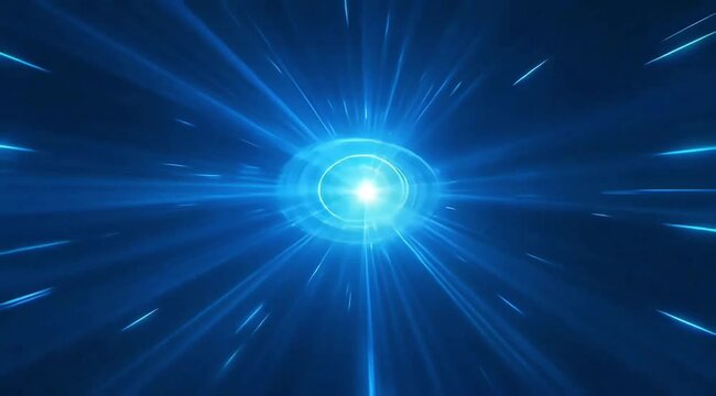 Abstract Blue Light Streaks Futuristic Hyperdrive Loop Background