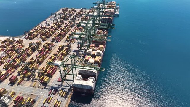 Global supply chain challenges observed in freight transport and cargo delivery at major shipping ports