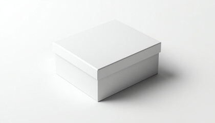 Fototapeta premium White wide horizontal rectangle blank box from top side angle 