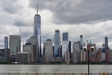 Fototapeta premium View of Lower Manhattan from the waterfront in Jersey City.