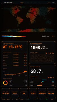 Global: Climate Anomaly Monitor Heatmap. Procedurally generated via human-authored React/JavaScript code; Not AI-Generated.