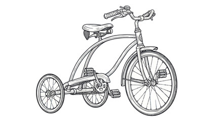 Fototapeta premium Vintage Tricycle Illustration - Retro Child Bicycle Drawing