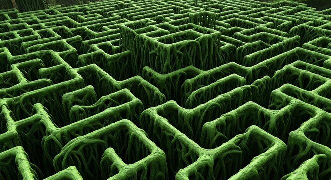 Green maze illustration