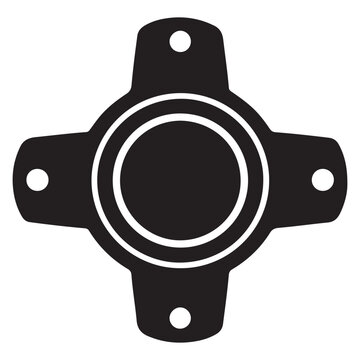 Cross-shaped flanged mechanical bushing with mounting holes