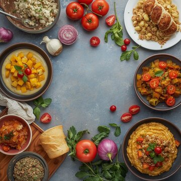Colorful Healthy Food Table