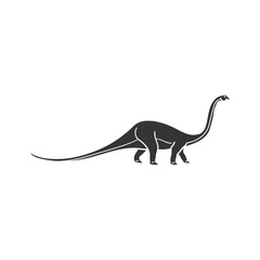 Hand drawn doodle of a long neck jurassic diplodocus dinosaur for vintage design © josepperianes
