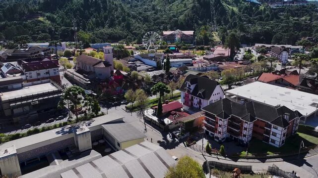 Campos Do Jordao Skyline In Sao Paulo Brazil. Mantiqueira Mountain Range. Winter  Destination. Brazilian Switzerland. Campos Do Jordao Skyline In Campos Do Jordao In Sao Paulo Brazil. Travel Vacation.