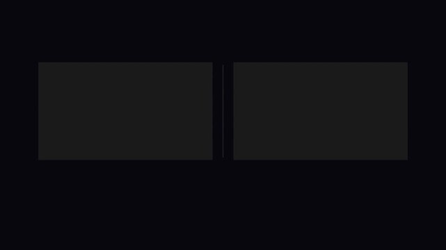 Blank minimalist YouTube end screen template with two video placeholders on dark background for customizable video outro