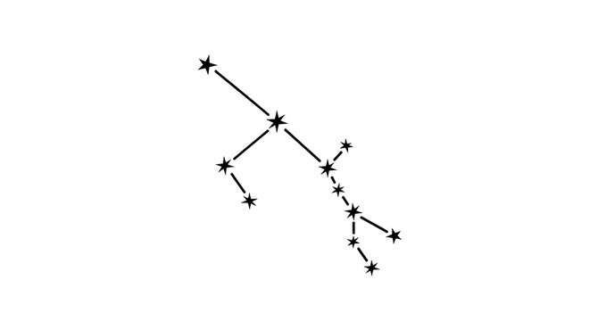 Simple Ursa Major Constellation Vector Art. Big Dipper Stars Connected by Lines on a Clean White Background.