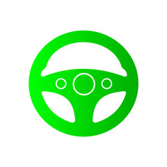 Naklejka premium Green Steering Wheel Vector Icon