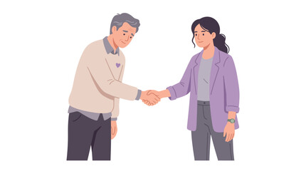 Fototapeta premium Professional Handshake Between a Mature Man and Young Woman