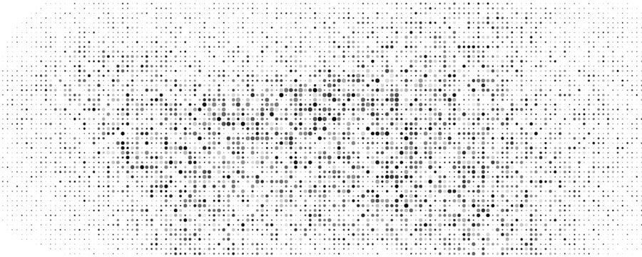 Halftone effect dotted gradient spots abstract vector background. Textured overlay grunge isolated pattern
