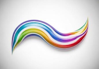 Fototapeta premium A smooth swirl of iridescent toothpaste displays a shimmering spectrum of colors against a minimalist white background for a clean look, background, cosmetic, viscous