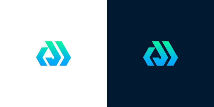 Modern abstract hexagonal logo design representing technology and innovation with a futuristic feel