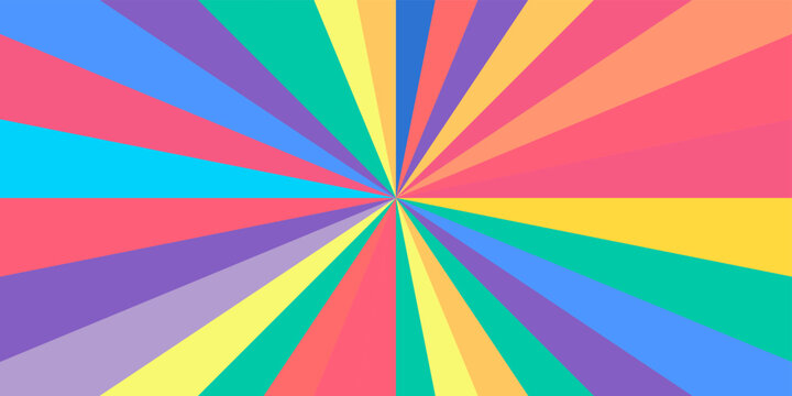 Abstract Colorful Radial Sunburst Background Pattern
