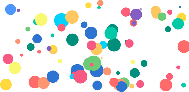 Abstract Colorful Confetti Dots Pattern on White Background