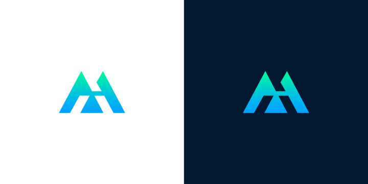 Modern Abstract Letter A Logo Design Template In Blue and Green Gradient Colors