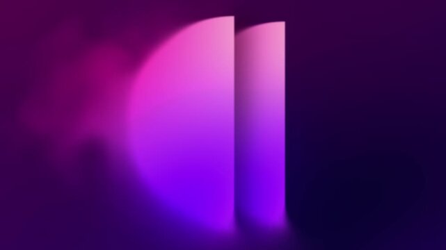 Minimal glowing arch shape animation with soft purple gradient lighting and smooth atmospheric motion background loop