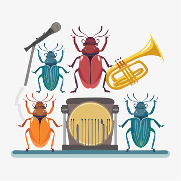 Beetle Band Playing Music