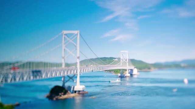 徳島県・鳴門大橋 タイムラプス シフトレンズ逆アオリ