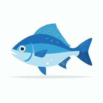 Stylized Blue Fish Illustration