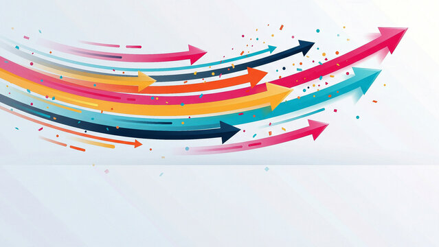 Shining Curved Growth Arrows Rising Toward Future Success Perfect for Corporate Strategy Finance Investment and Presentation Design