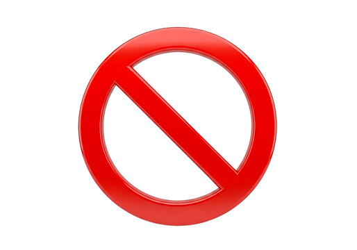 Red forbidden sign icon with not allowed forbidden prohibited restriction negative interdict
