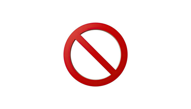 A red prohibition sign on transparent background