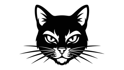 Black Cat Head Illustration Vector Icon © ISLAH