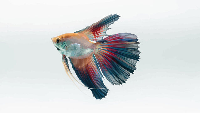 Vibrant Siamese Fighting Fish with Long Flowing Fins