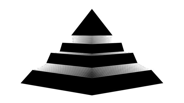 Abstract Geometric Pyramid Illustration with Halftone Patterns