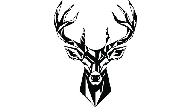 Geometric Deer Head Vector Illustration