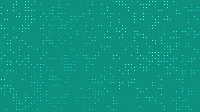 Teal hi tech motion graphic background with digital data dots