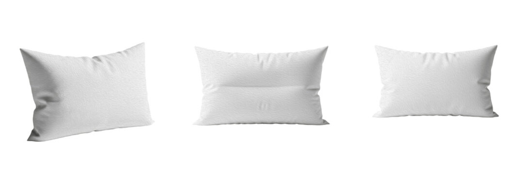 Soft White Rectangular Sleeping Pillow Transparent PNG Comfortable Bed Cushion Textile For Hotel Mockups