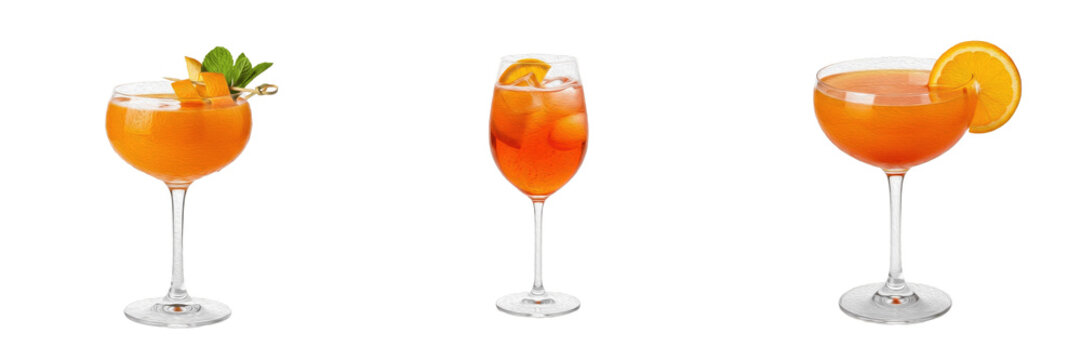 Refreshing Orange Aperol Spritz Cocktail Glass Summer Party Drink On Transparent Backgroun