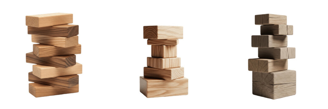 Wooden Blocks Tower Stacking Balance Jenga Game Toy Leisure On Transparent Background j