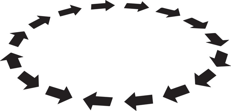 Circular arrows forming a perfect ring pattern